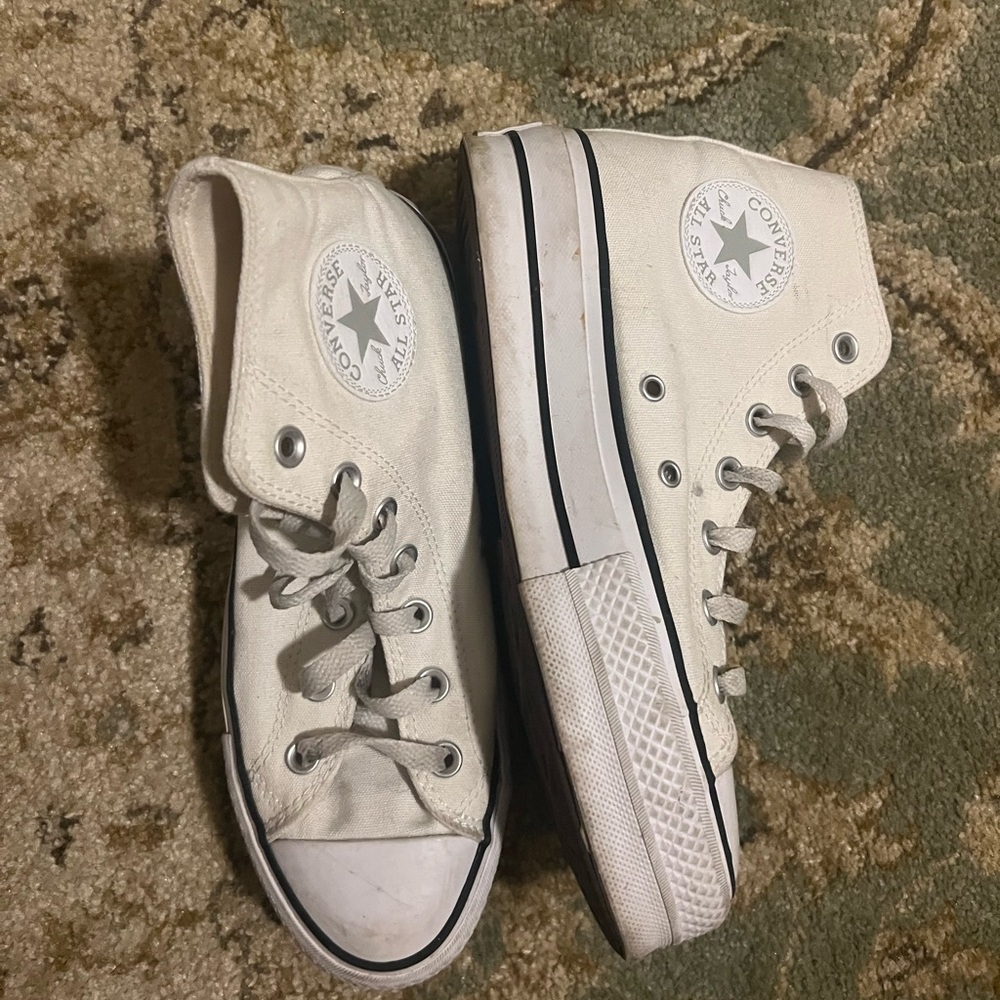 High platform top cream Converse